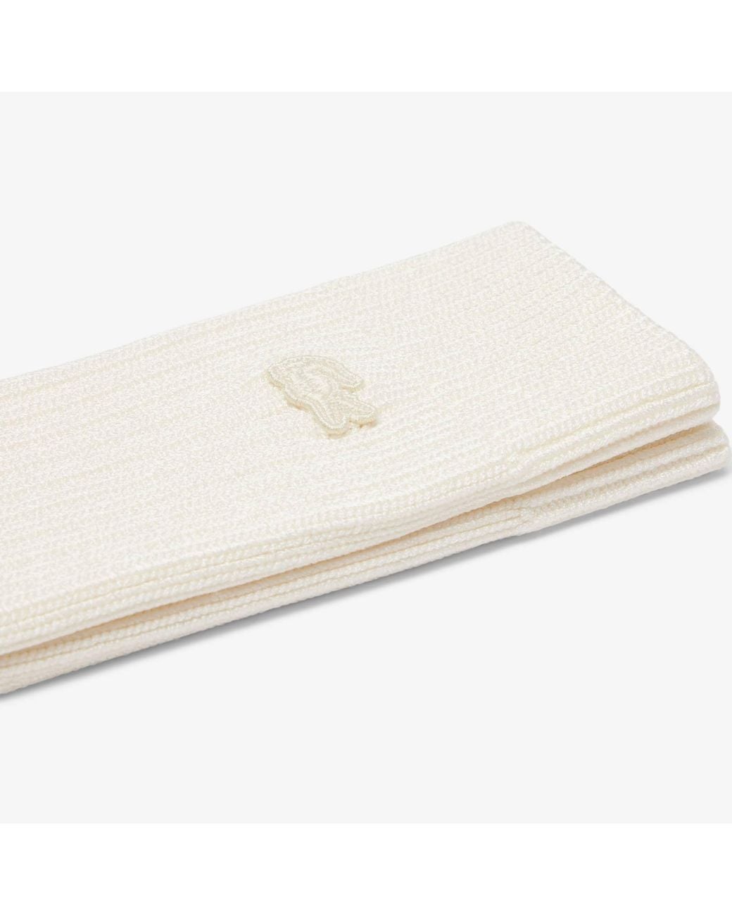 Lacoste White Runway Thick Ribbed Socks