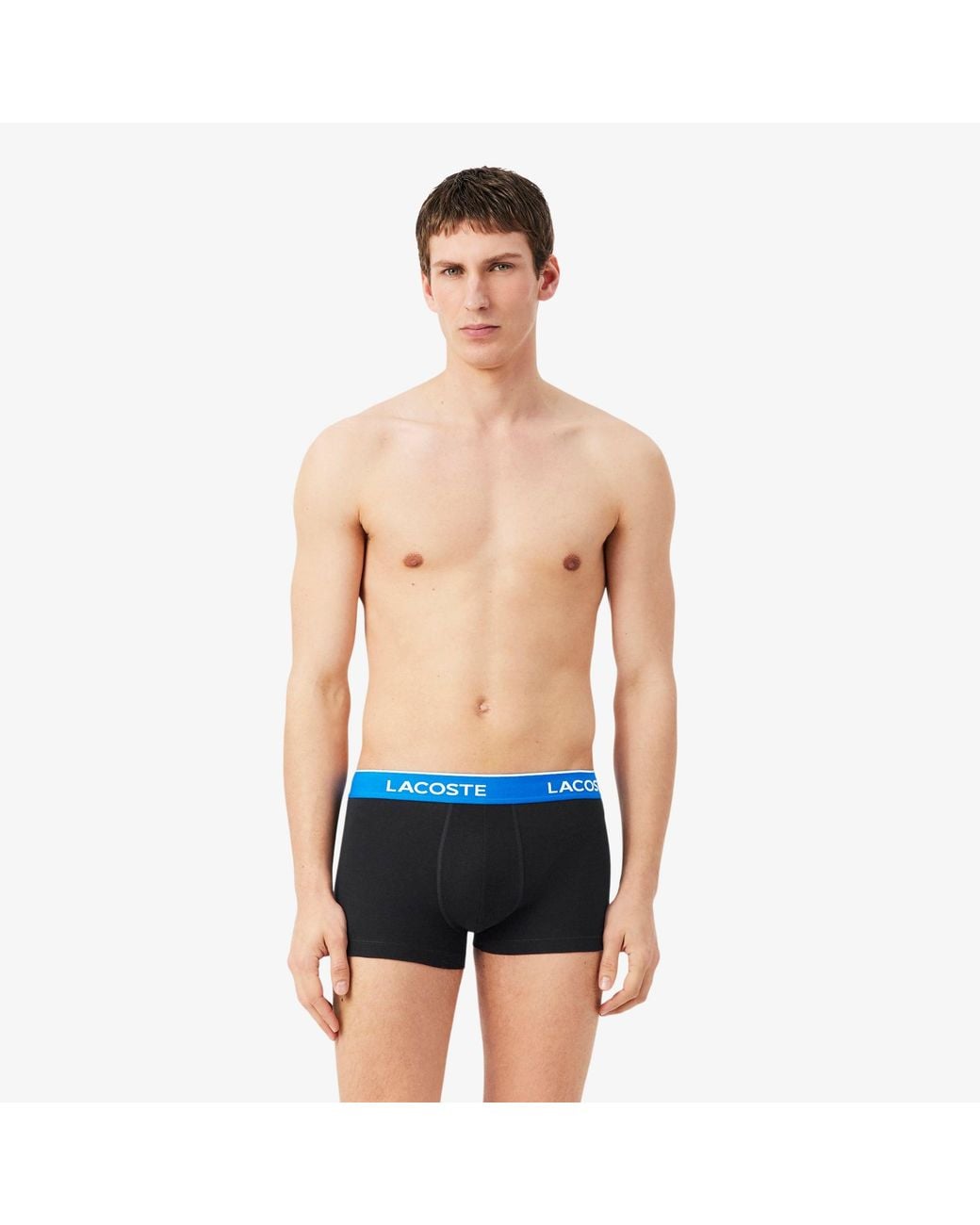 Lacoste Blue 3-Pack Stretch Cotton Trunks for men