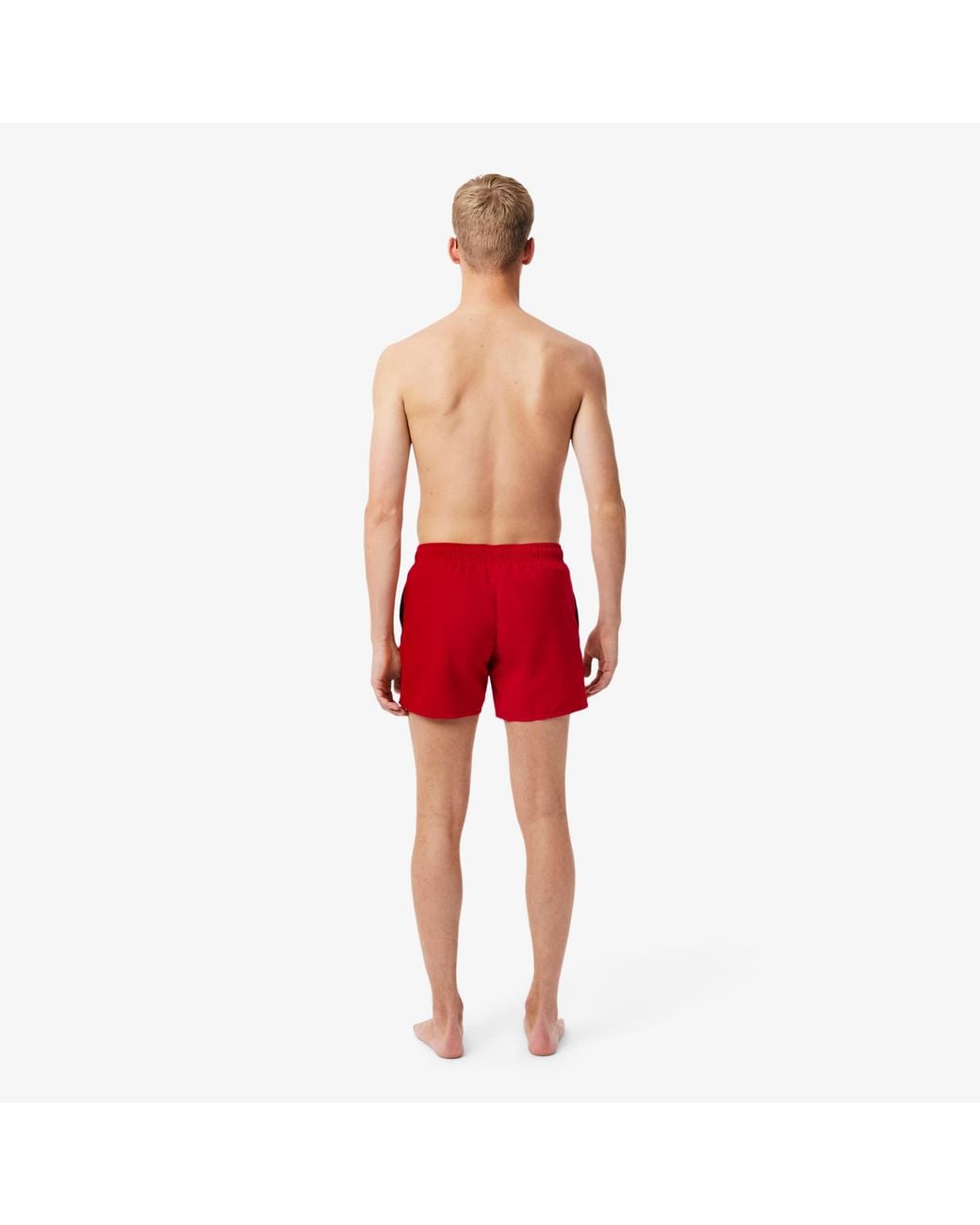 Lacoste Red Quick-Dry Swim Trunks for men
