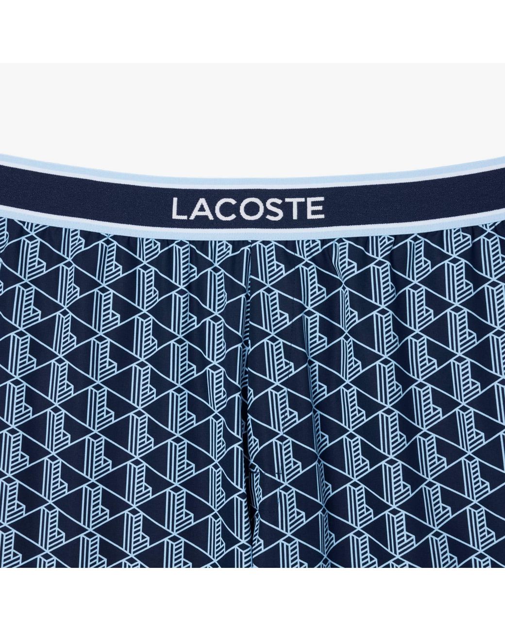 Lacoste Blue Monogram Poplin Pajama Pants for men