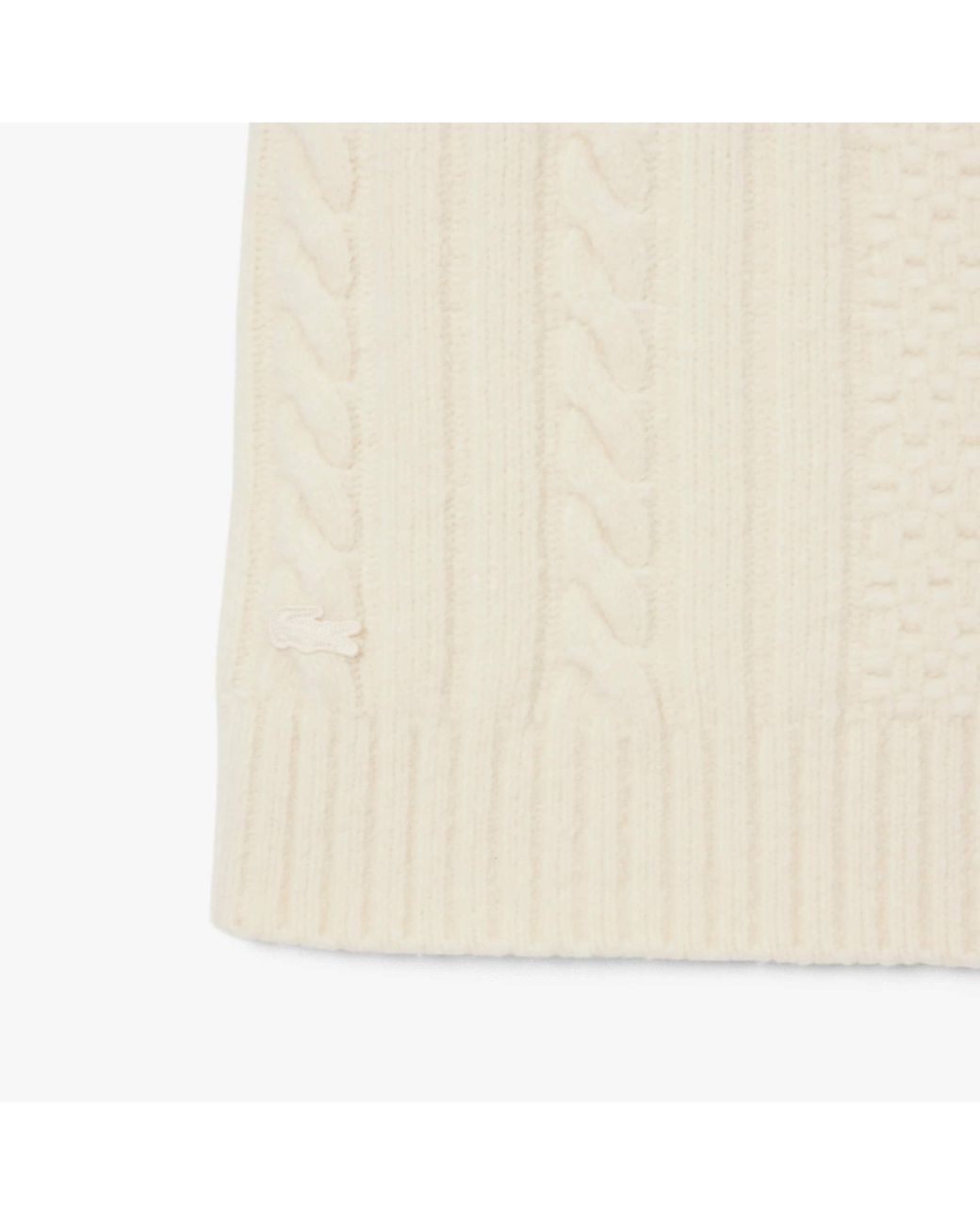 Lacoste White Patchwork Effect Wool Sweater Dress