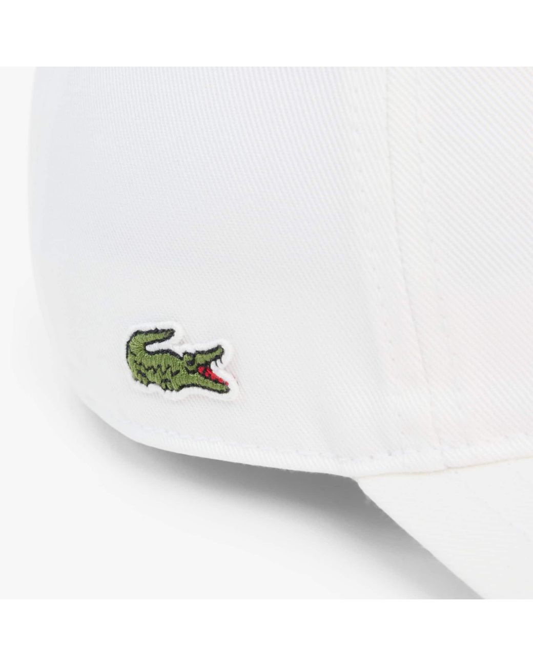 Lacoste White Cotton Twill Cap