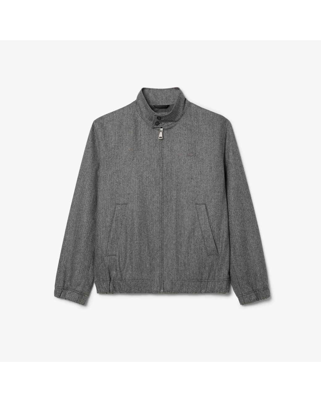 Lacoste Gray Wool Harrington Jacket for men