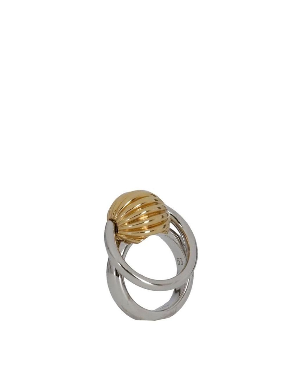 Lanvin Gold Silver Ring in White | Lyst