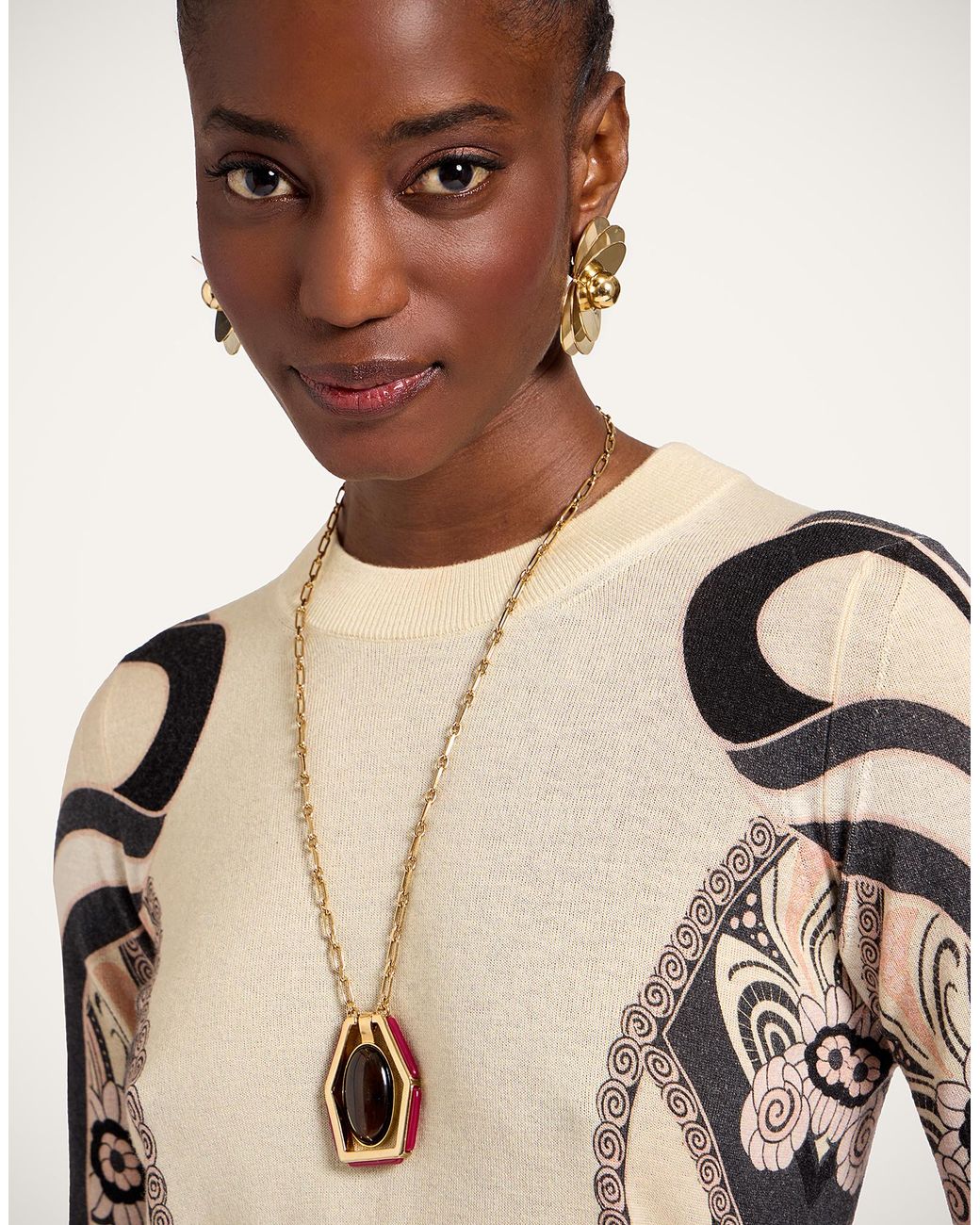 LaDoubleJ Natural Silky Crew Neck