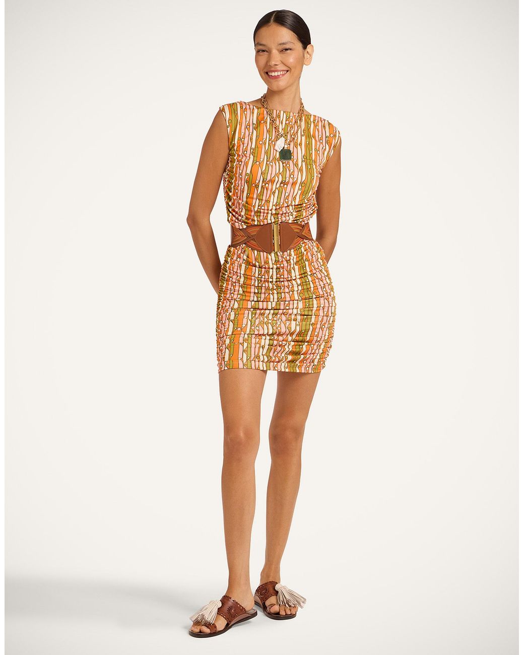 LaDoubleJ Metallic Bandage Mini Dress