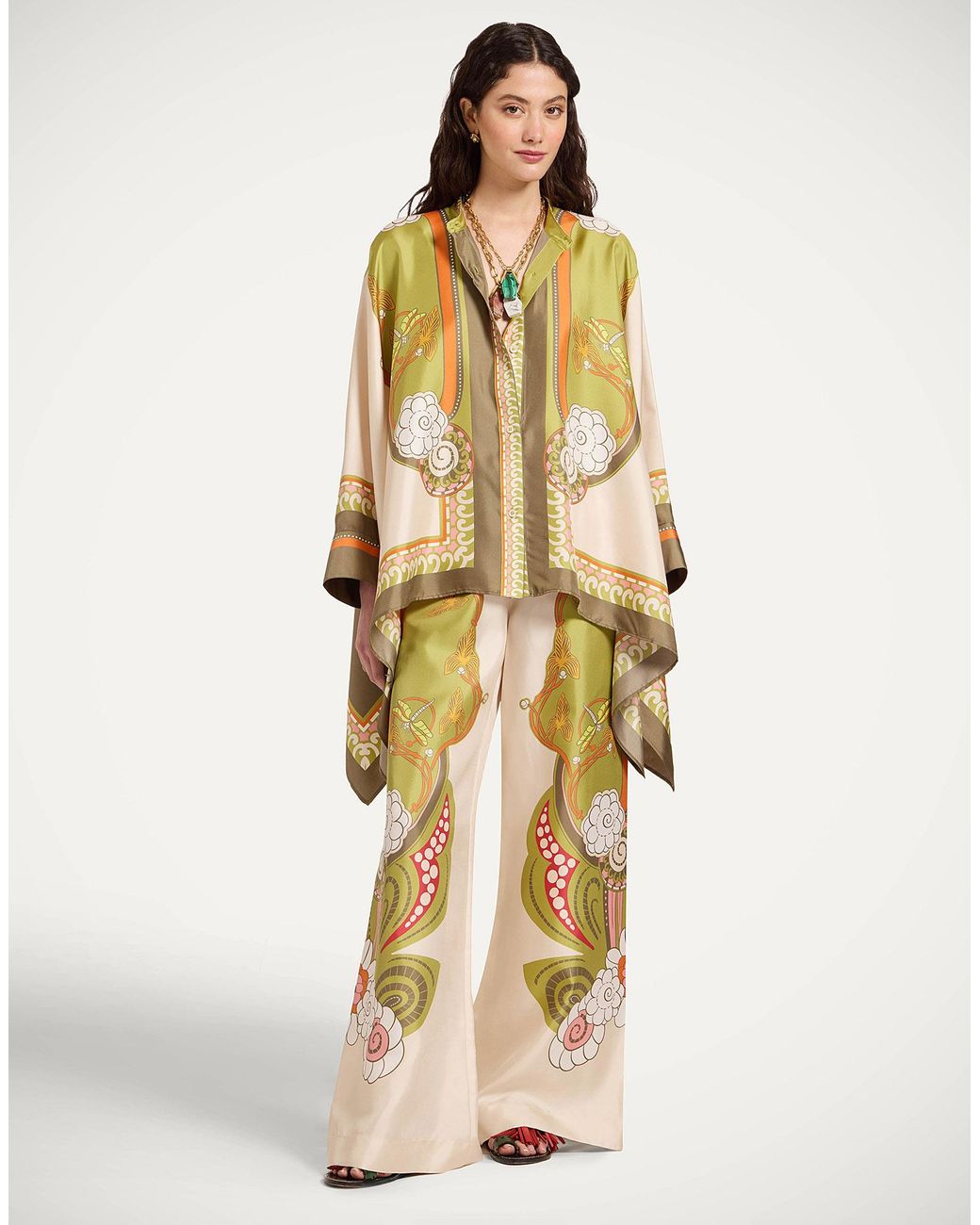 LaDoubleJ Metallic Palazzo Pants