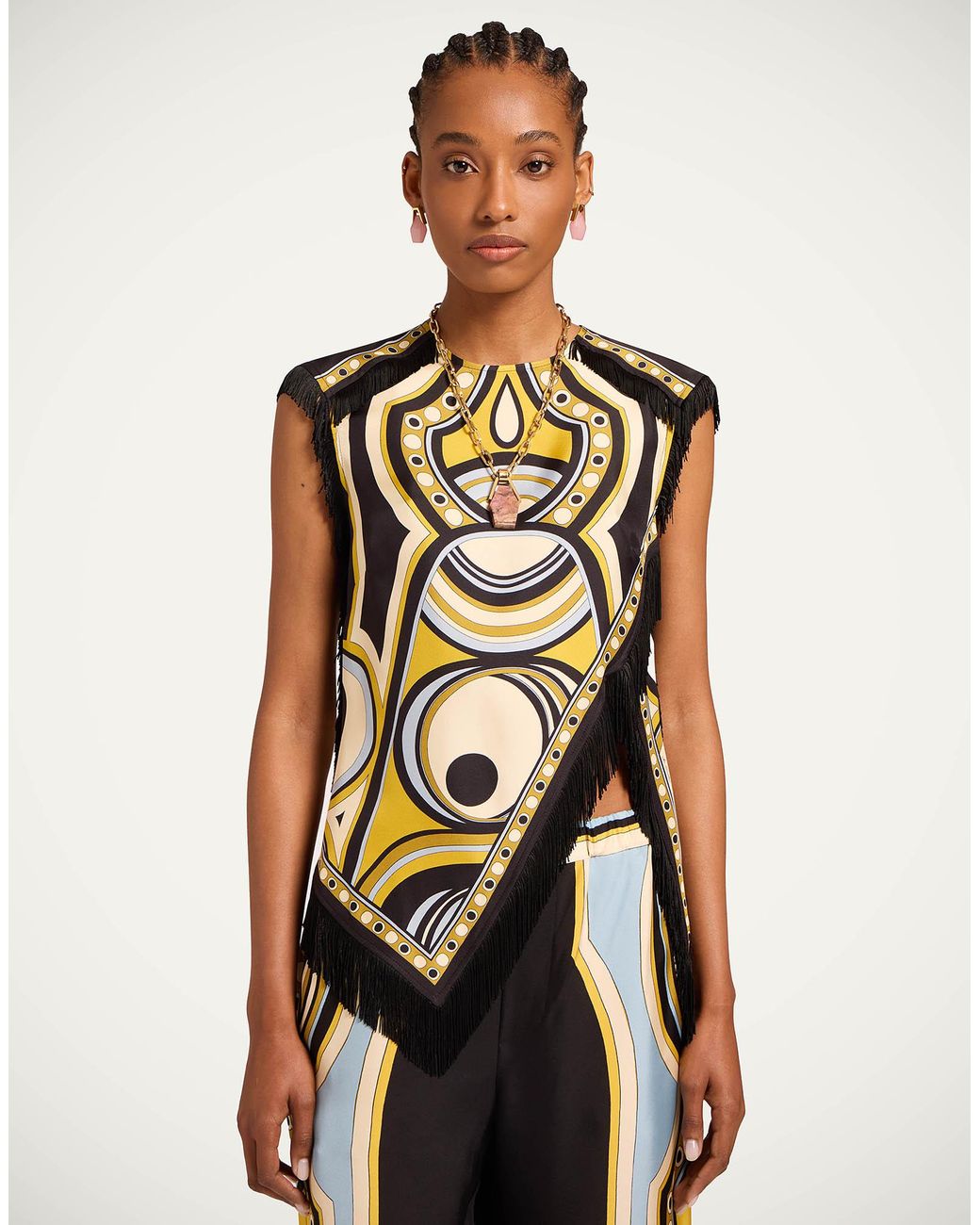 LaDoubleJ Multicolor Scarf Top