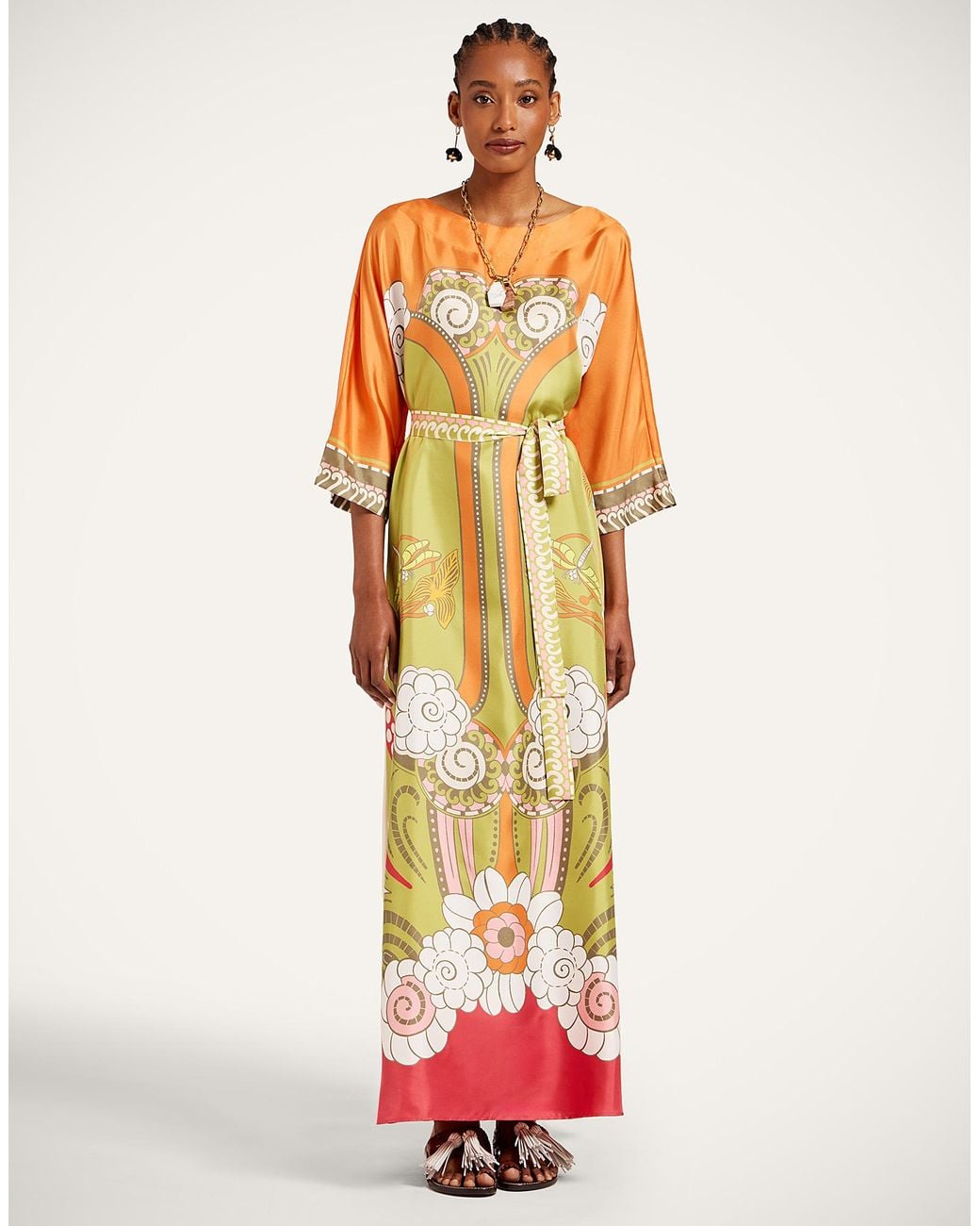 LaDoubleJ White Muumuu Dress Round Neck