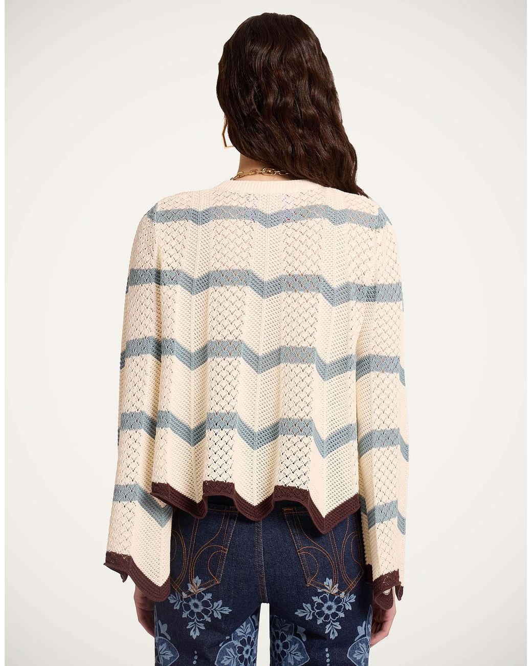 LaDoubleJ Natural Chevron Crop Sweater