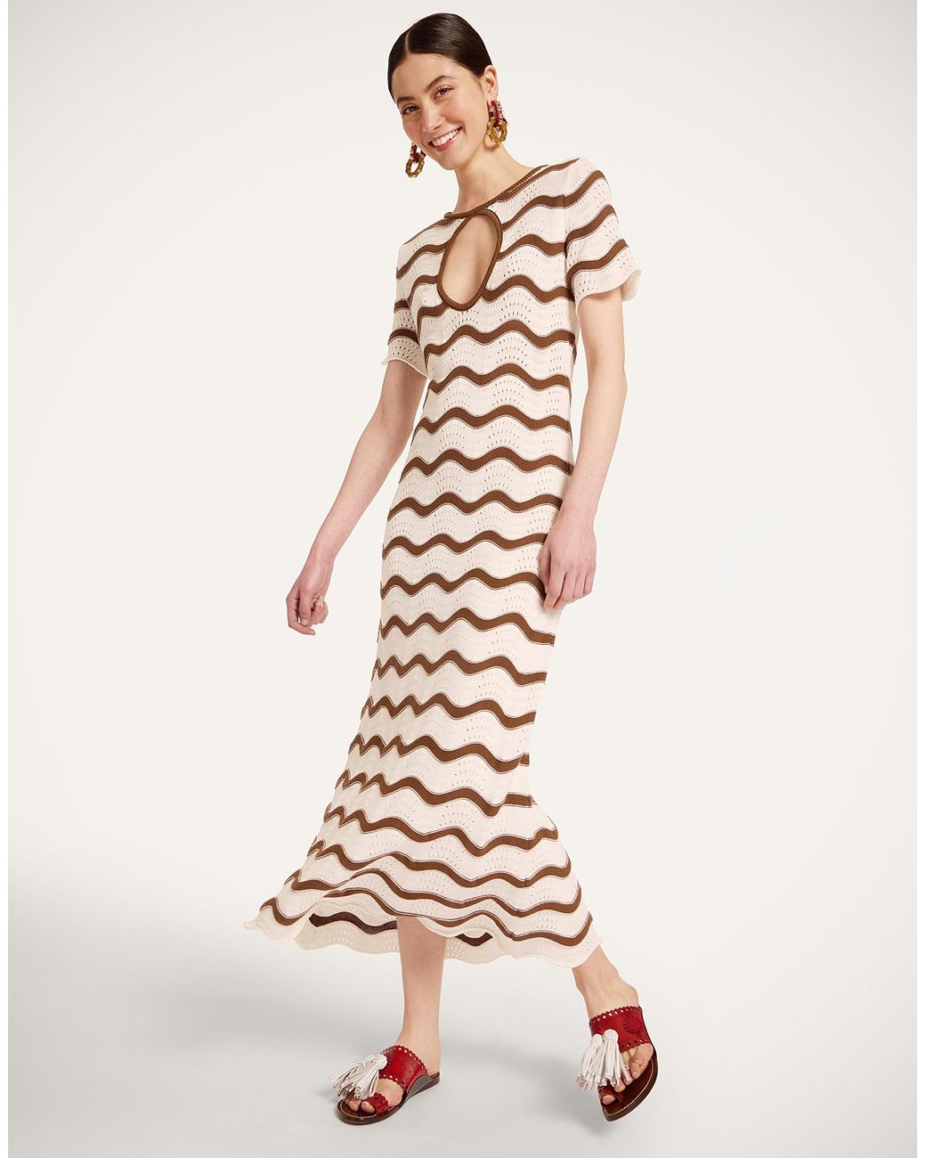 LaDoubleJ White Wavy Swing Dress