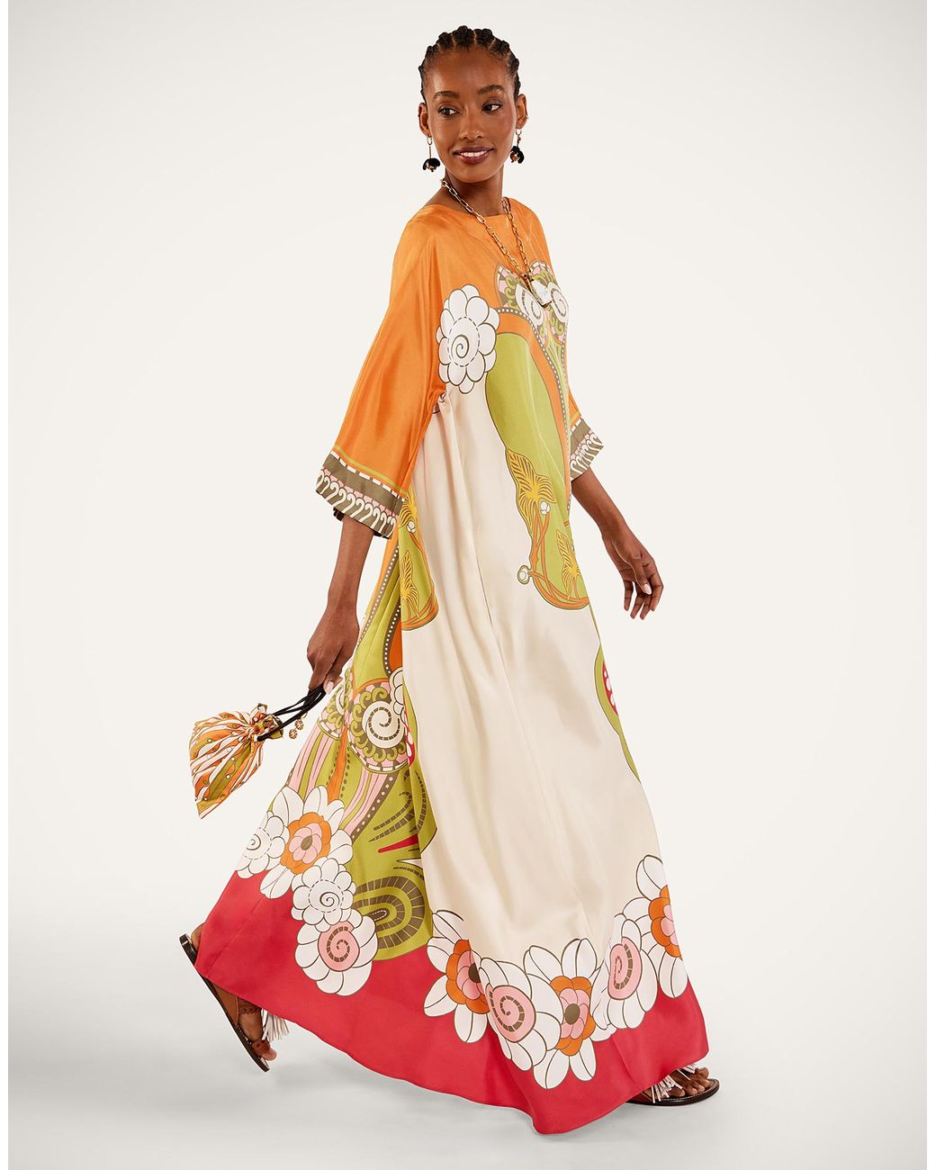 LaDoubleJ White Muumuu Dress Round Neck