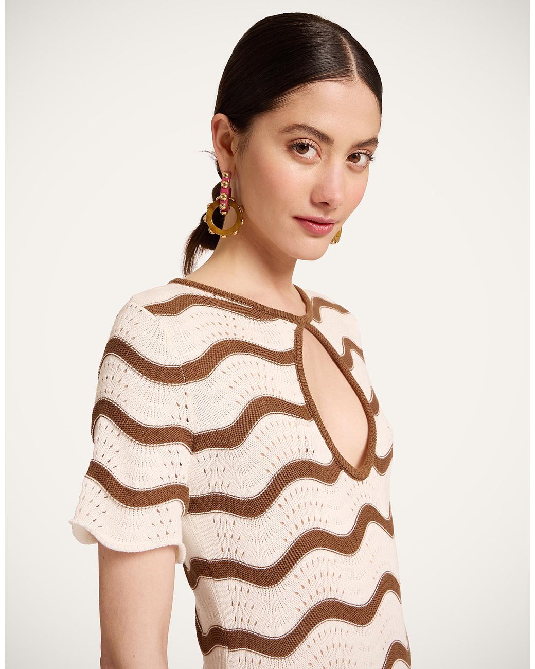 LaDoubleJ White Wavy Swing Dress