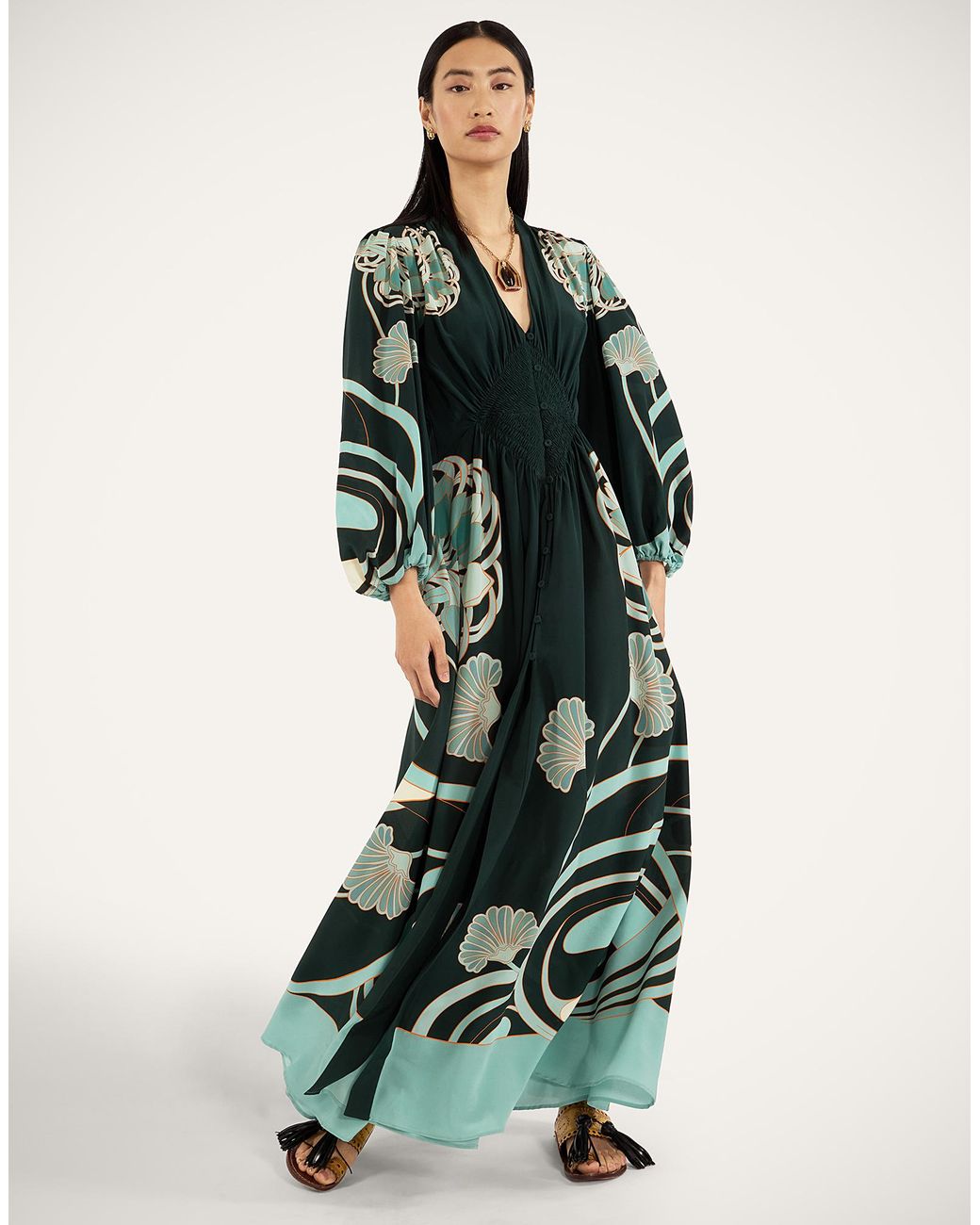 LaDoubleJ Green Long Camerino Dress