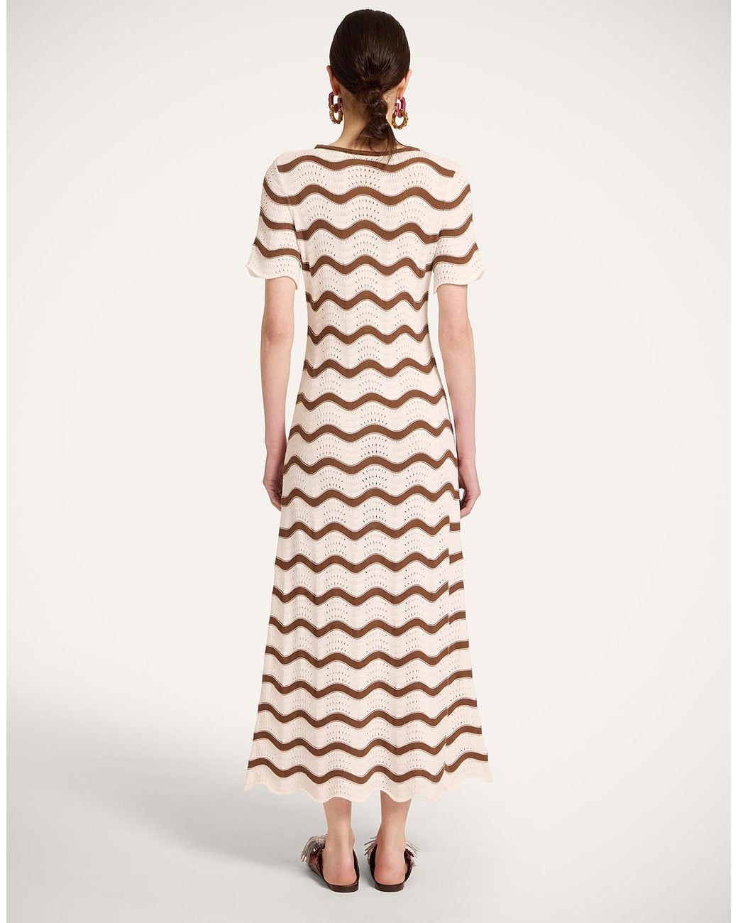 LaDoubleJ White Wavy Swing Dress