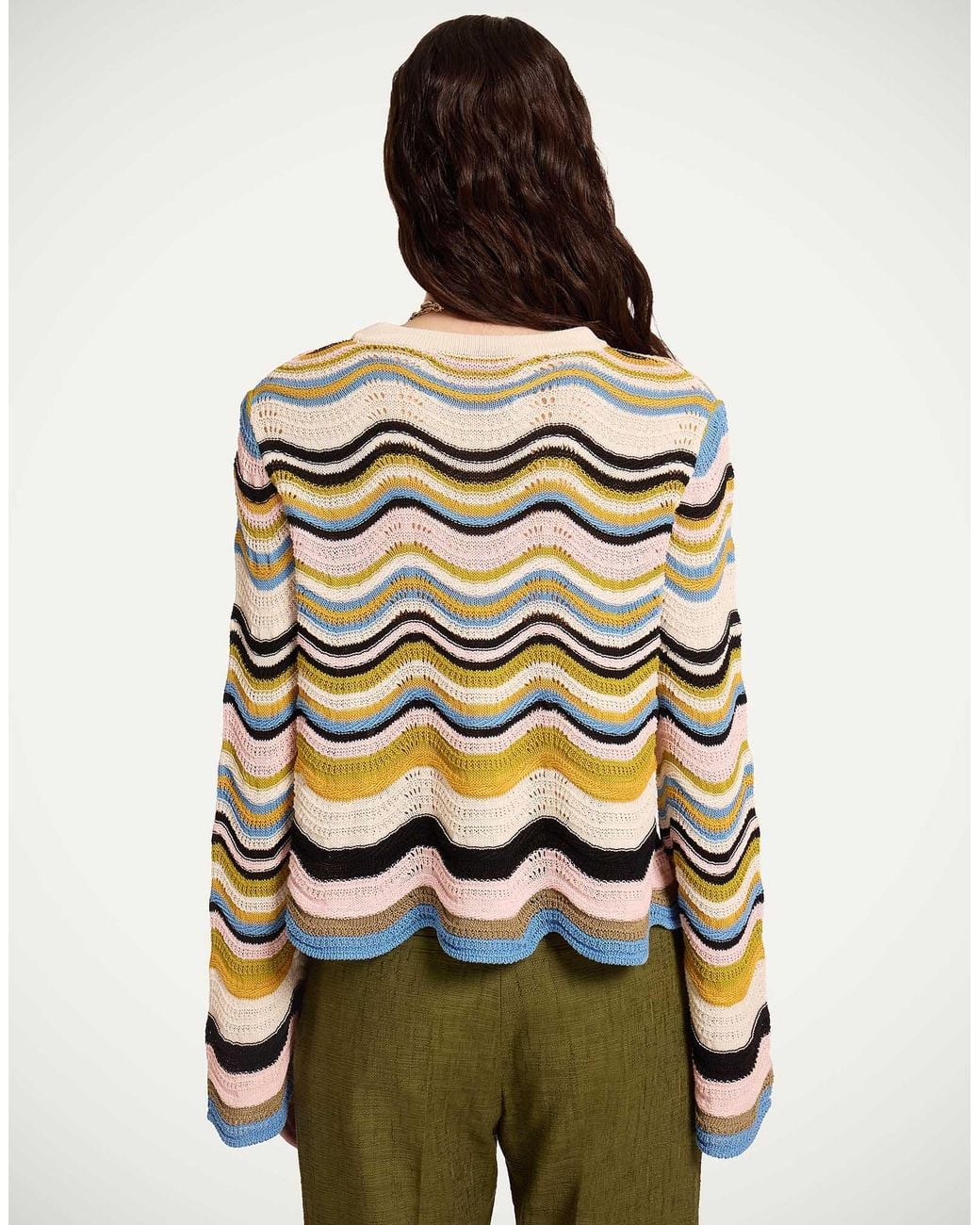 LaDoubleJ Yellow Chevron Crop Sweater
