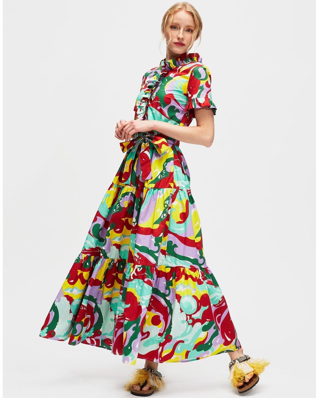 La Double J Long & Sassy Dress Meraviglia In Cotton Poplin - Lyst