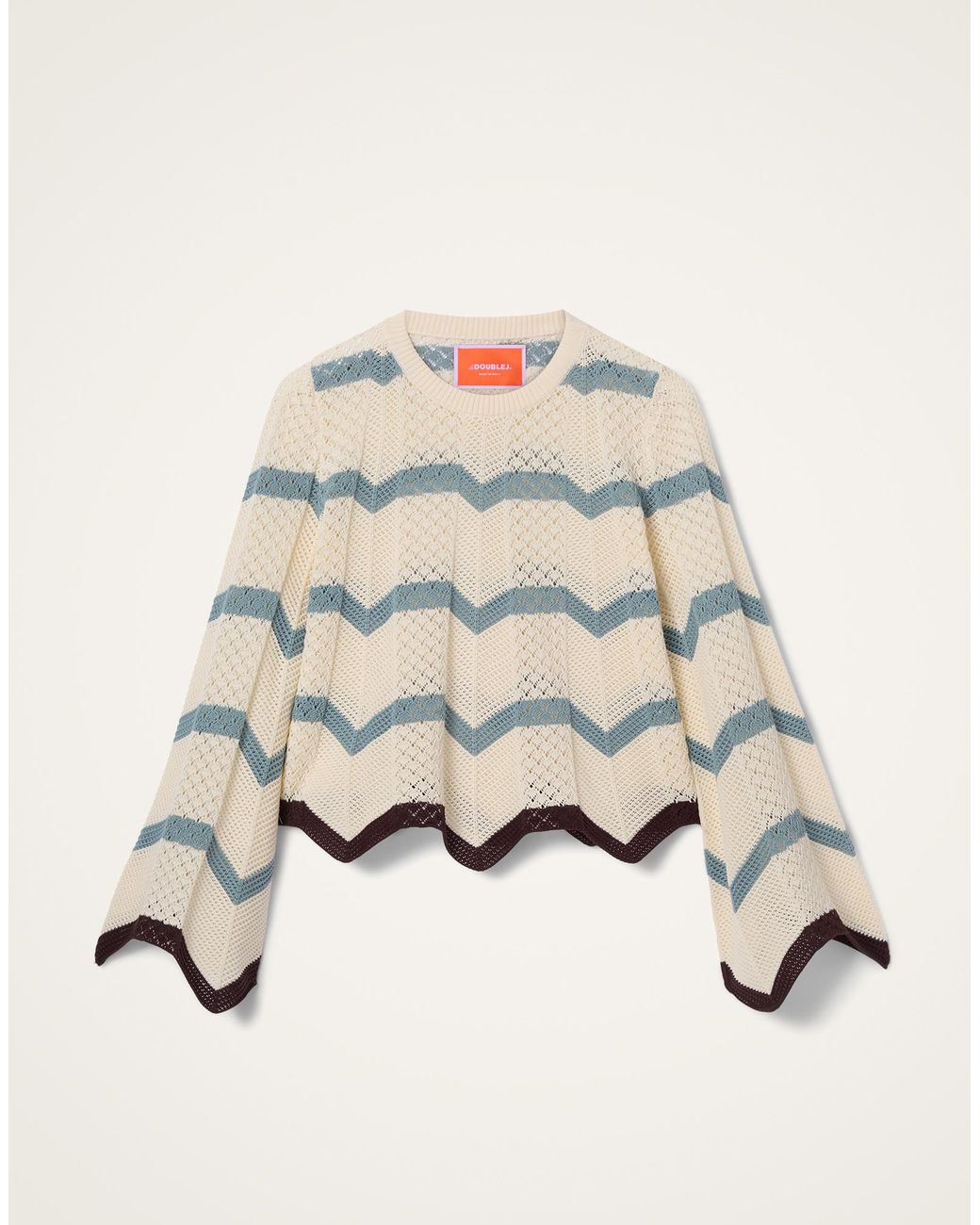 LaDoubleJ Natural Chevron Crop Sweater