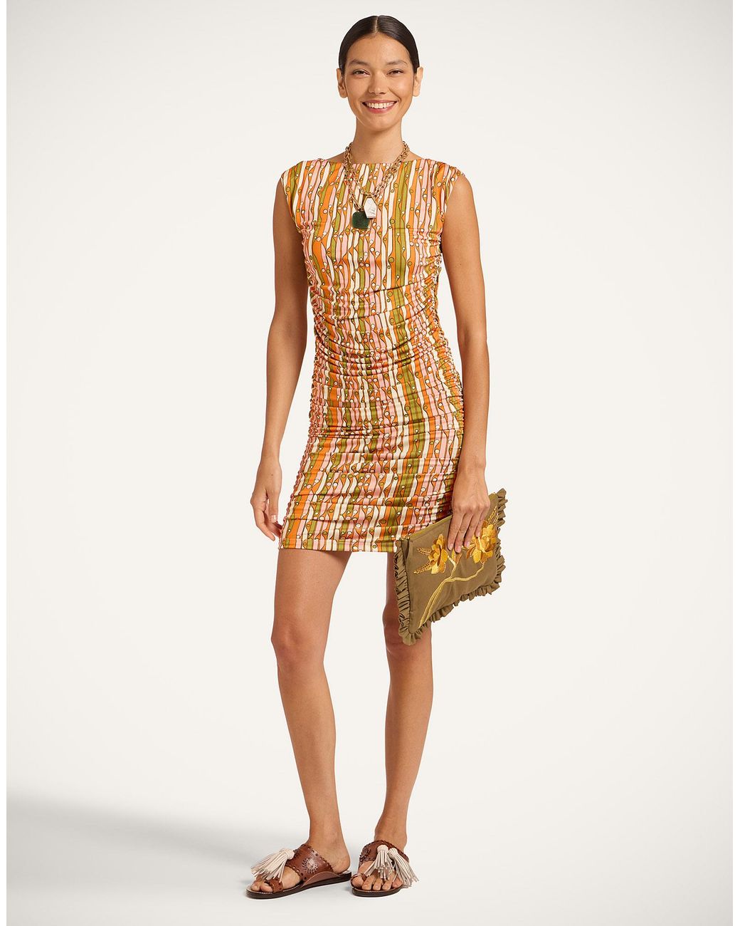 LaDoubleJ Metallic Bandage Mini Dress