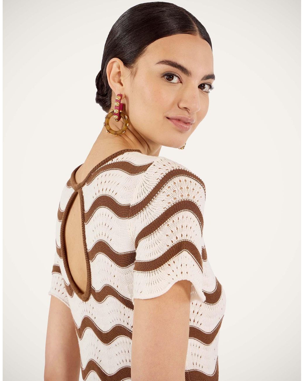 LaDoubleJ White Wavy Swing Dress