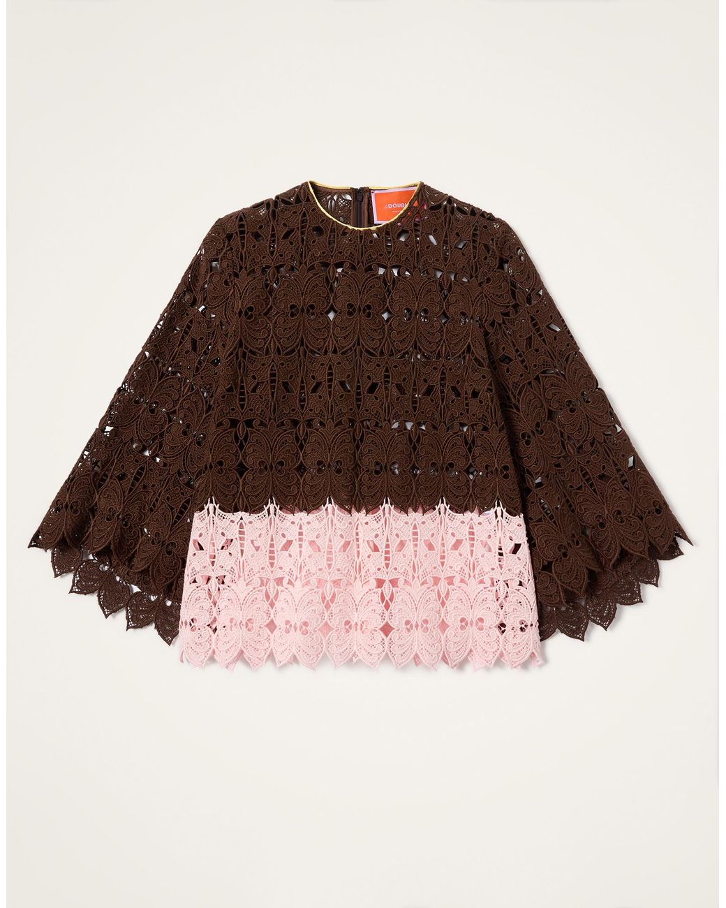LaDoubleJ Brown Lacey Make An Exit Top