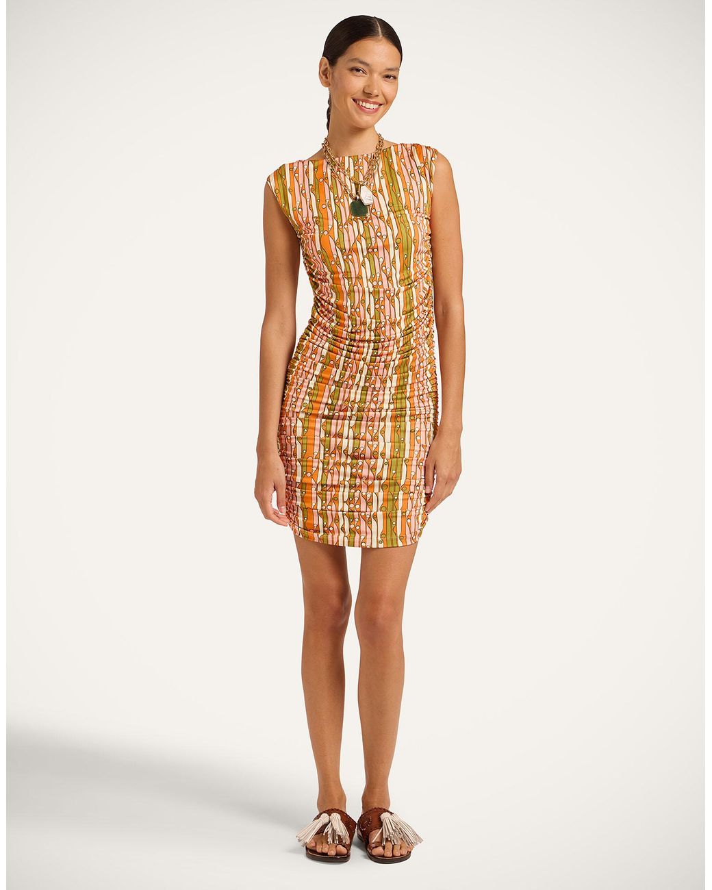 LaDoubleJ Metallic Bandage Mini Dress