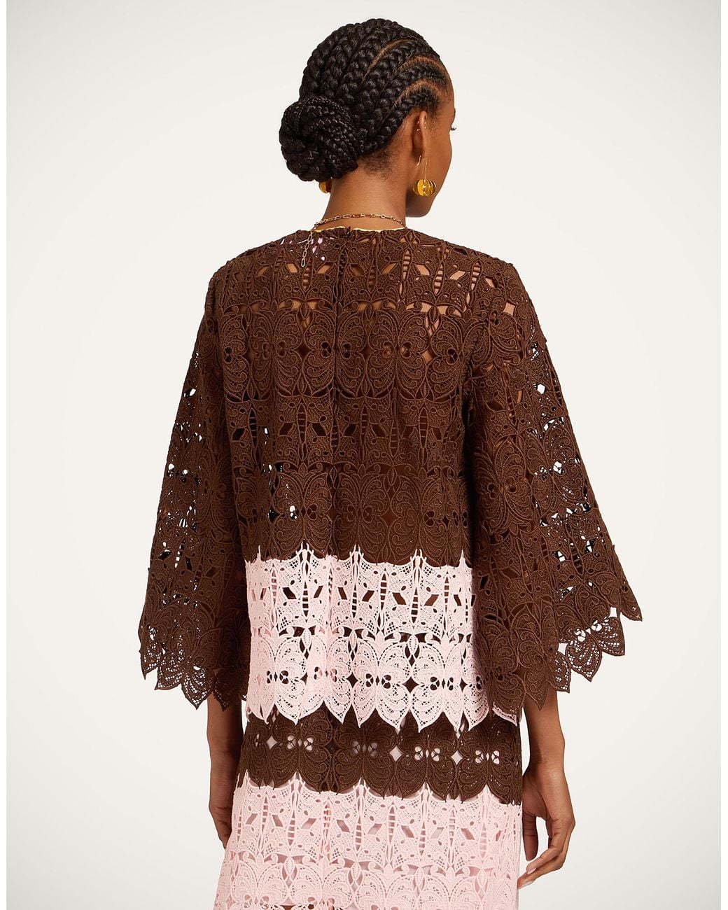 LaDoubleJ Brown Lacey Make An Exit Top