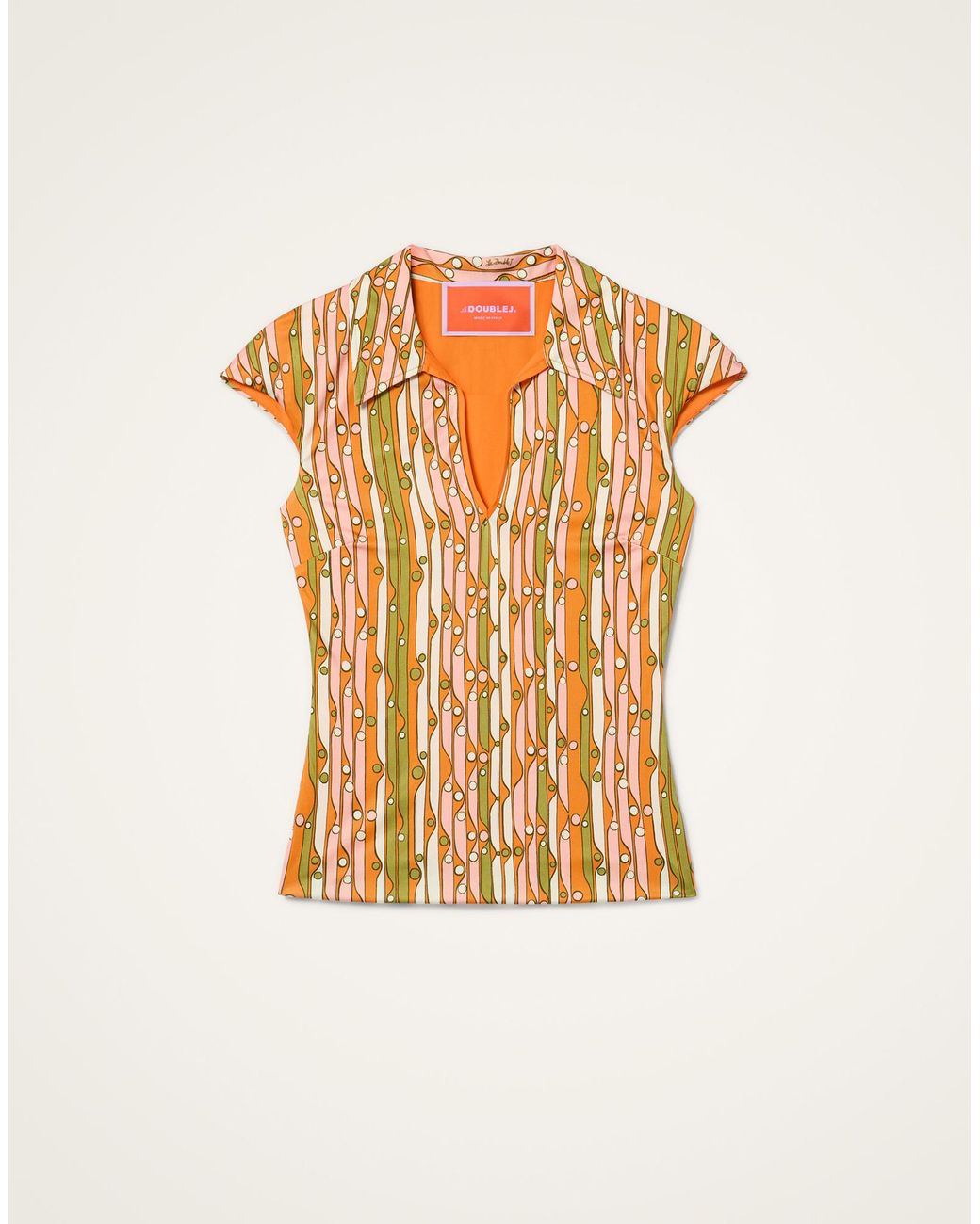 LaDoubleJ Multicolor Sleeveless Stretch Polo