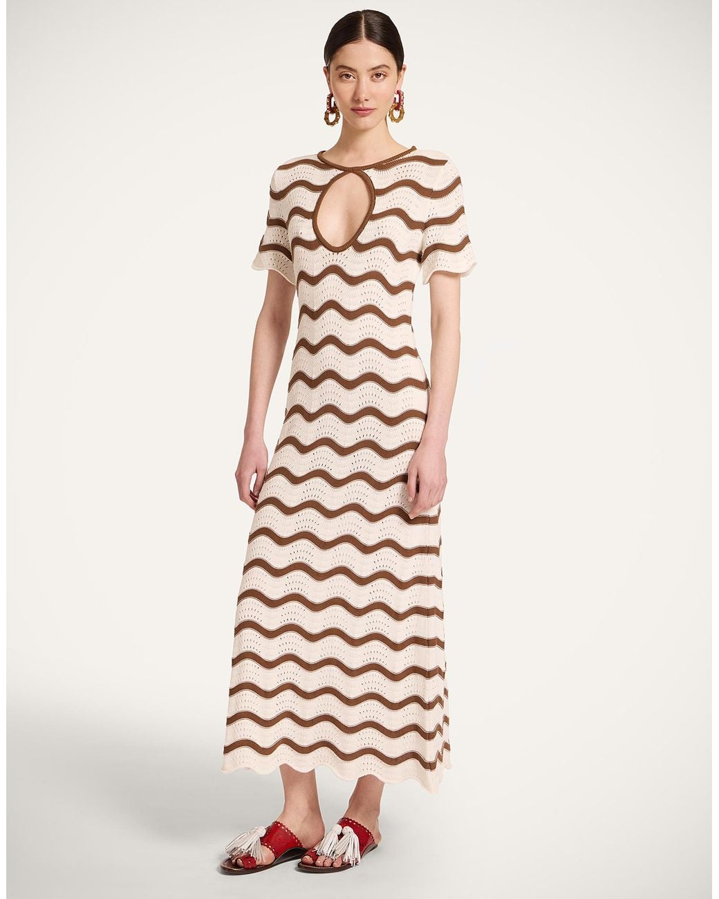 LaDoubleJ White Wavy Swing Dress