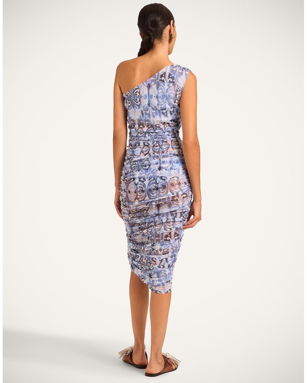 LaDoubleJ Blue One Shoulder Bandage Dress