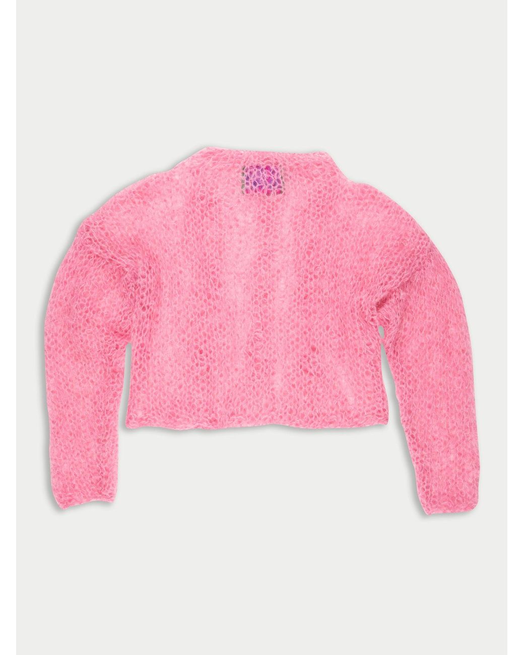 La Fetiche Pink Candy Hand Knitted Cable Mohair Sweater