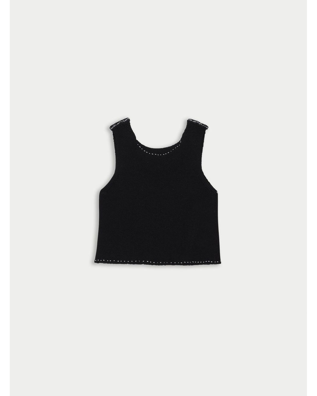 La Fetiche Black Axel Ribbed Vest Top