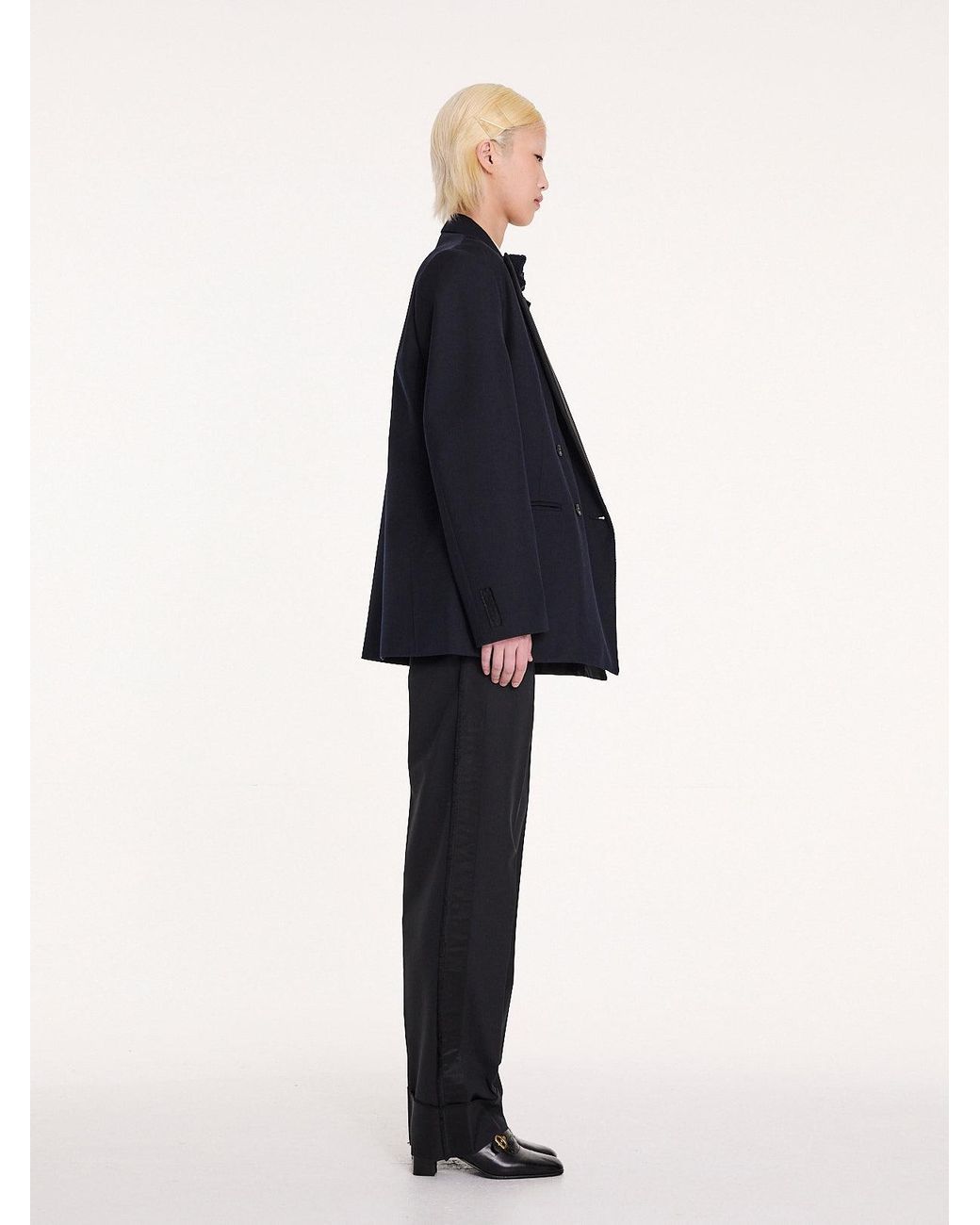 La Fetiche Blue Maxime Oversized Smoking Jacket