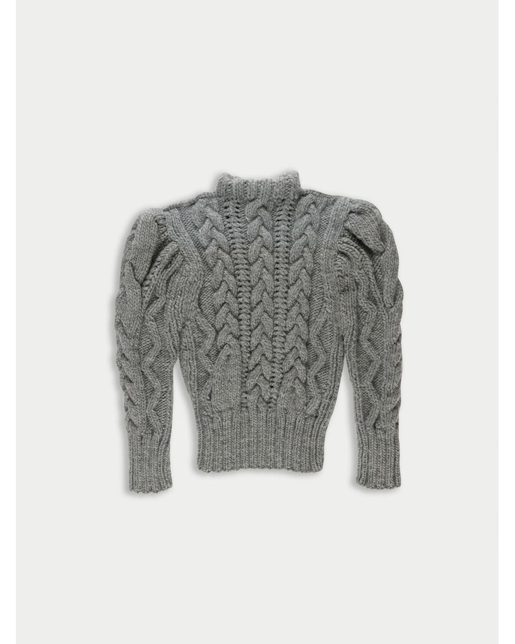 La Fetiche Gray Winona Hand Knitted Cable Sweater