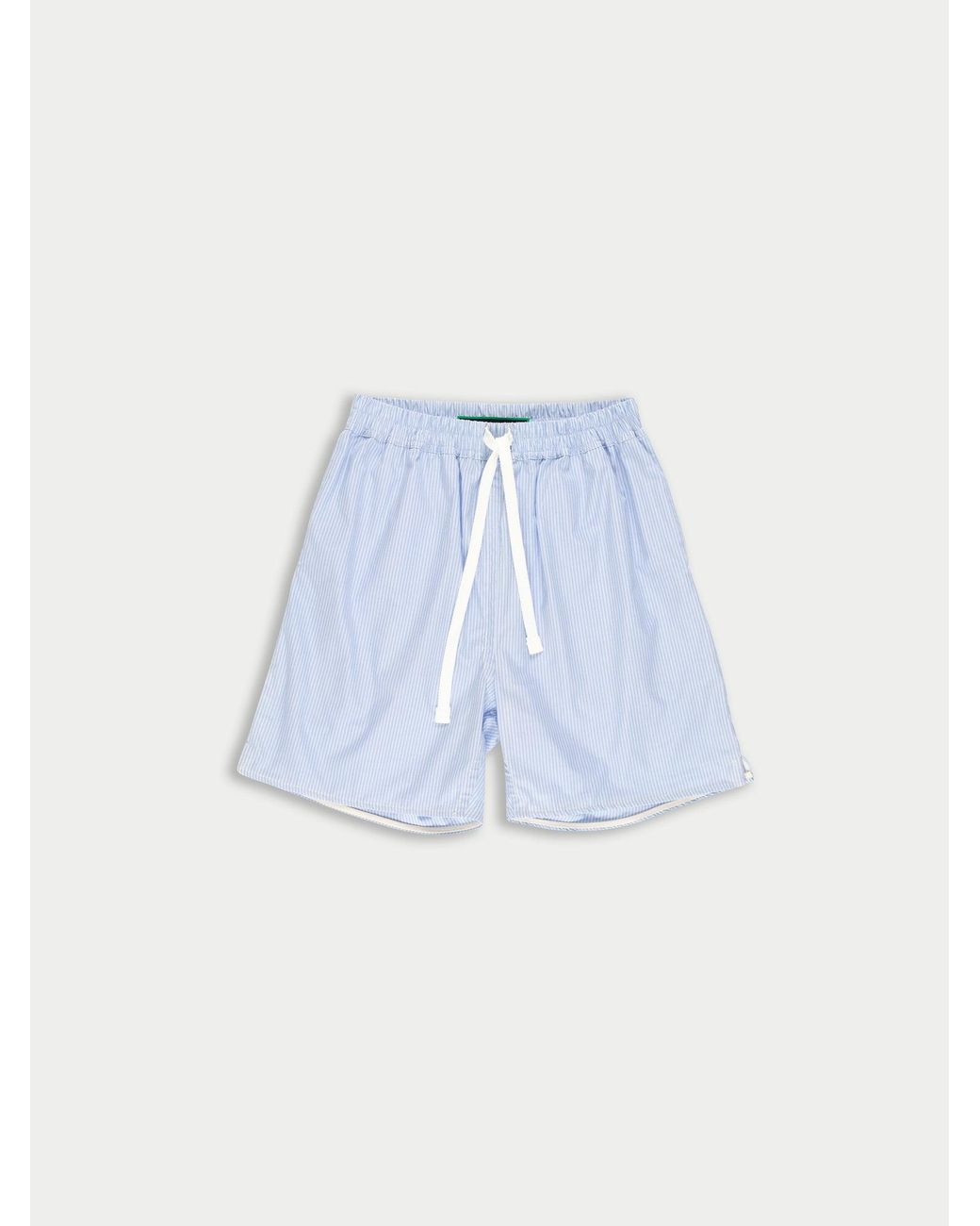 La Fetiche Blue Al Traditional Striped Cotton Elasticated Waist Short
