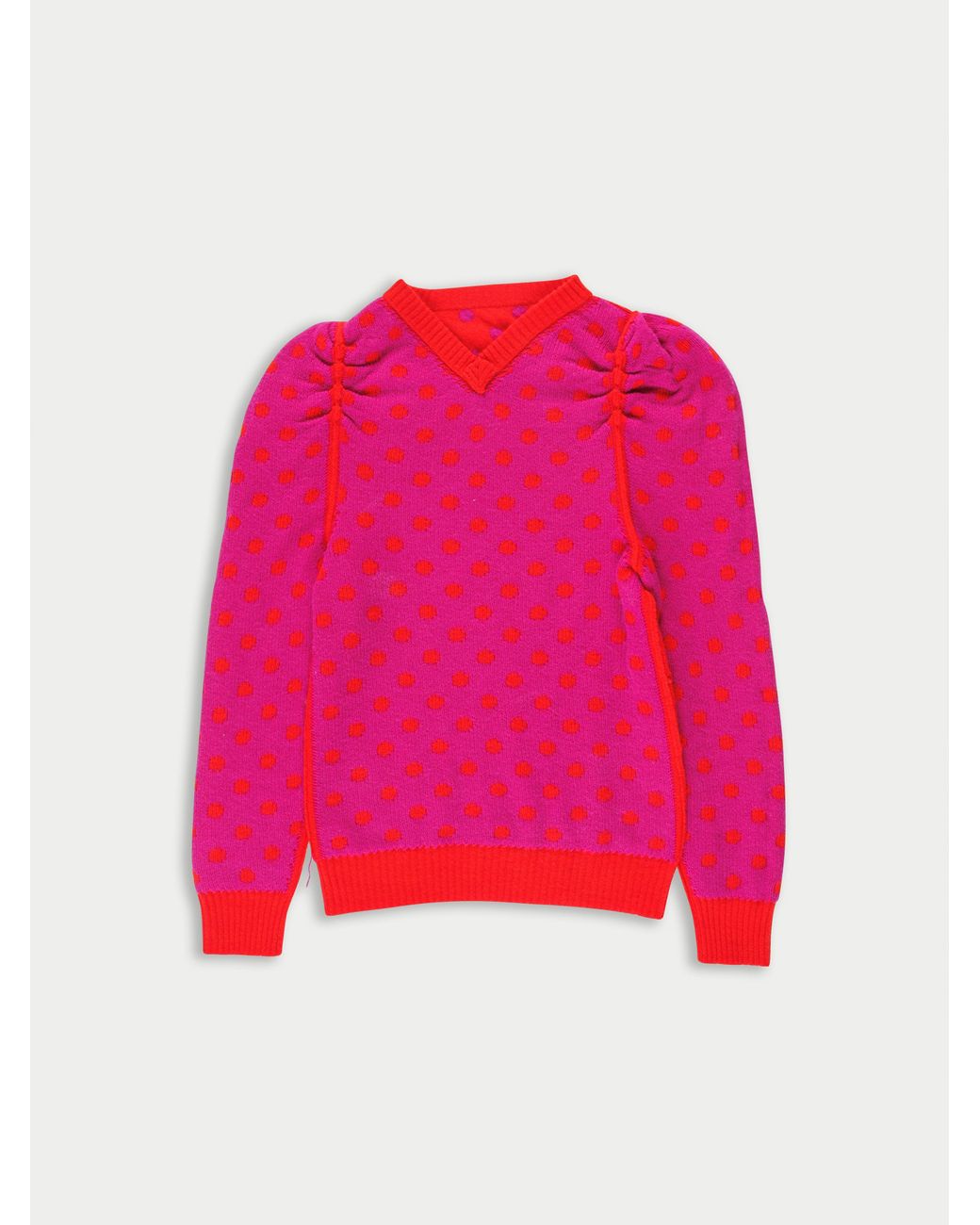 La Fetiche Red Hana Reversible V-Neck Sweater