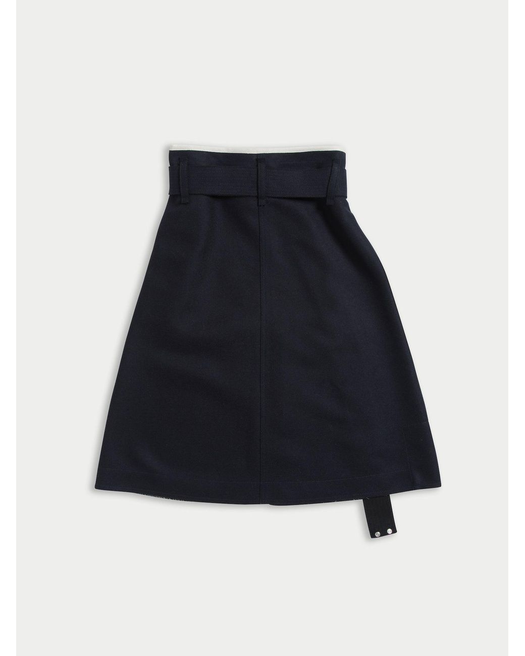La Fetiche Blue Bonnie Raw-Cut Felt A-Line Skirt With D Ring Military Belt