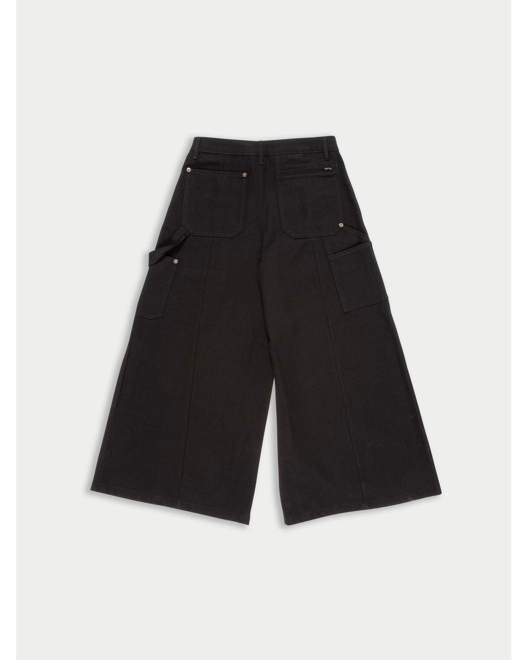 La Fetiche Black Honey High Waisted Deep Denim Culottes With Carpenter/Workwear Details
