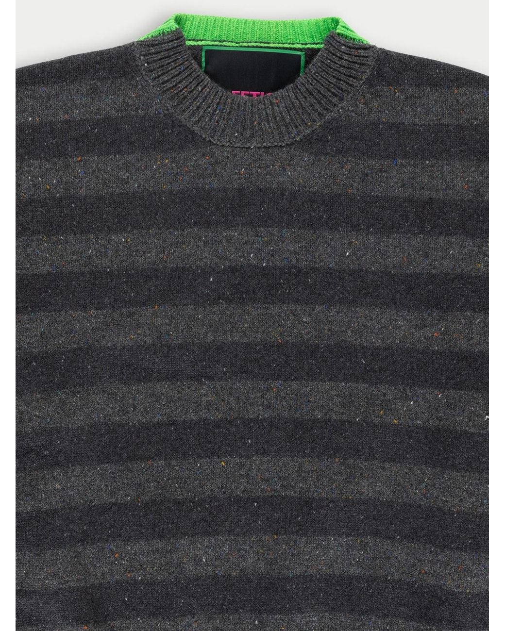 La Fetiche Black Leslie Loose Fit Striped Sweater