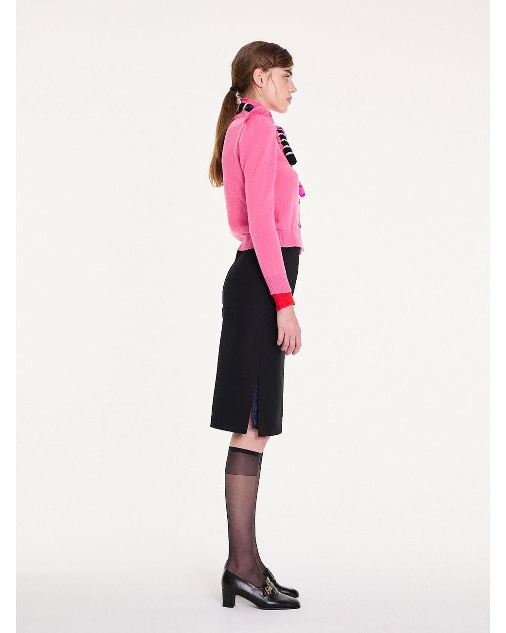 La Fetiche Pink Vali Fine Weight Cardigan