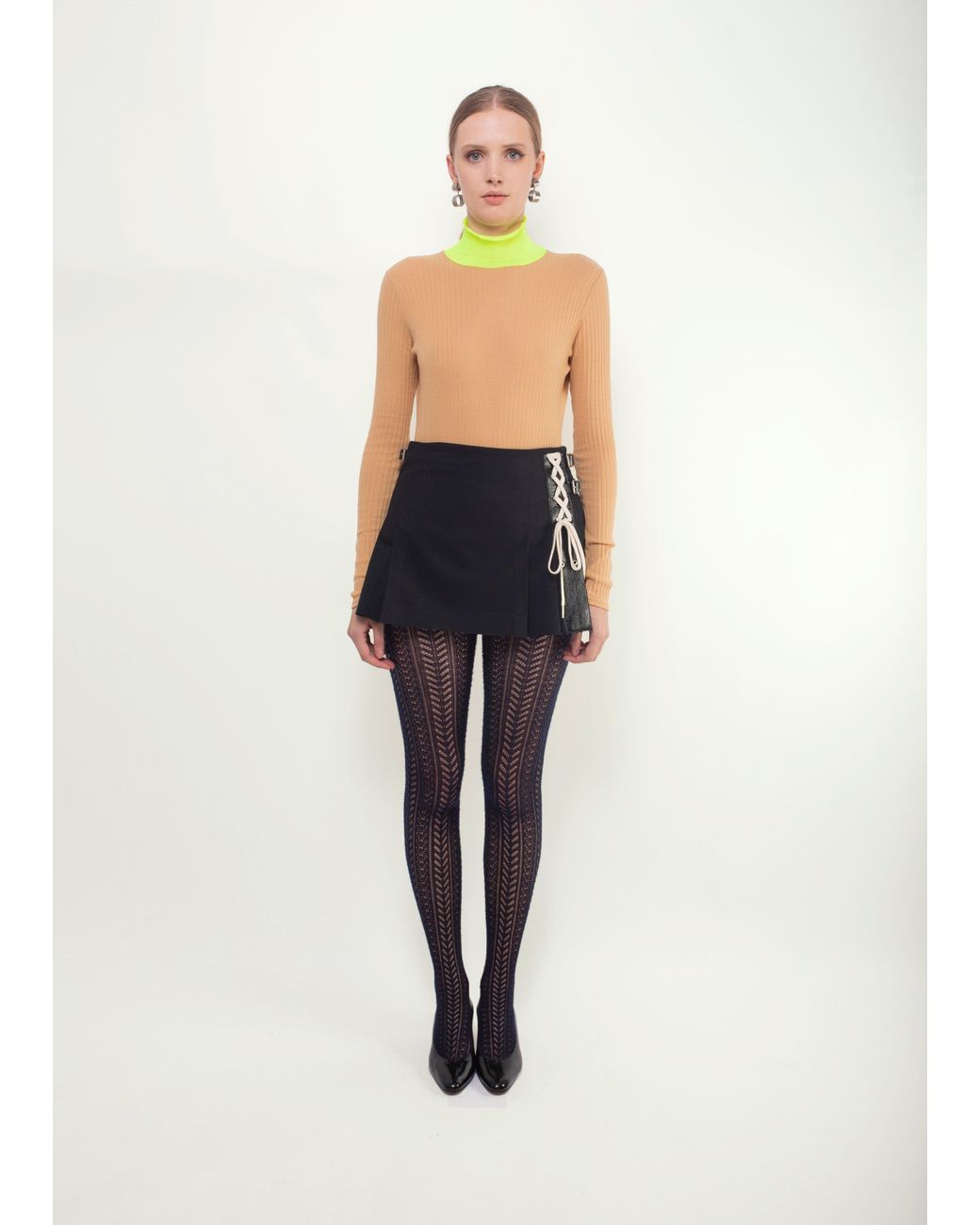 La Fetiche Yellow Frederique Ribbed Fine Weight Top