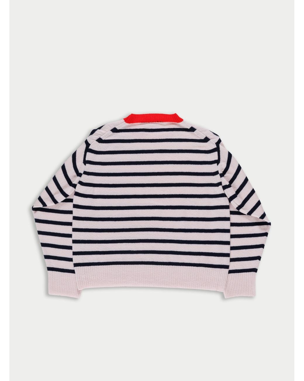 La Fetiche Red Olga Striped Crew Neck Sweater