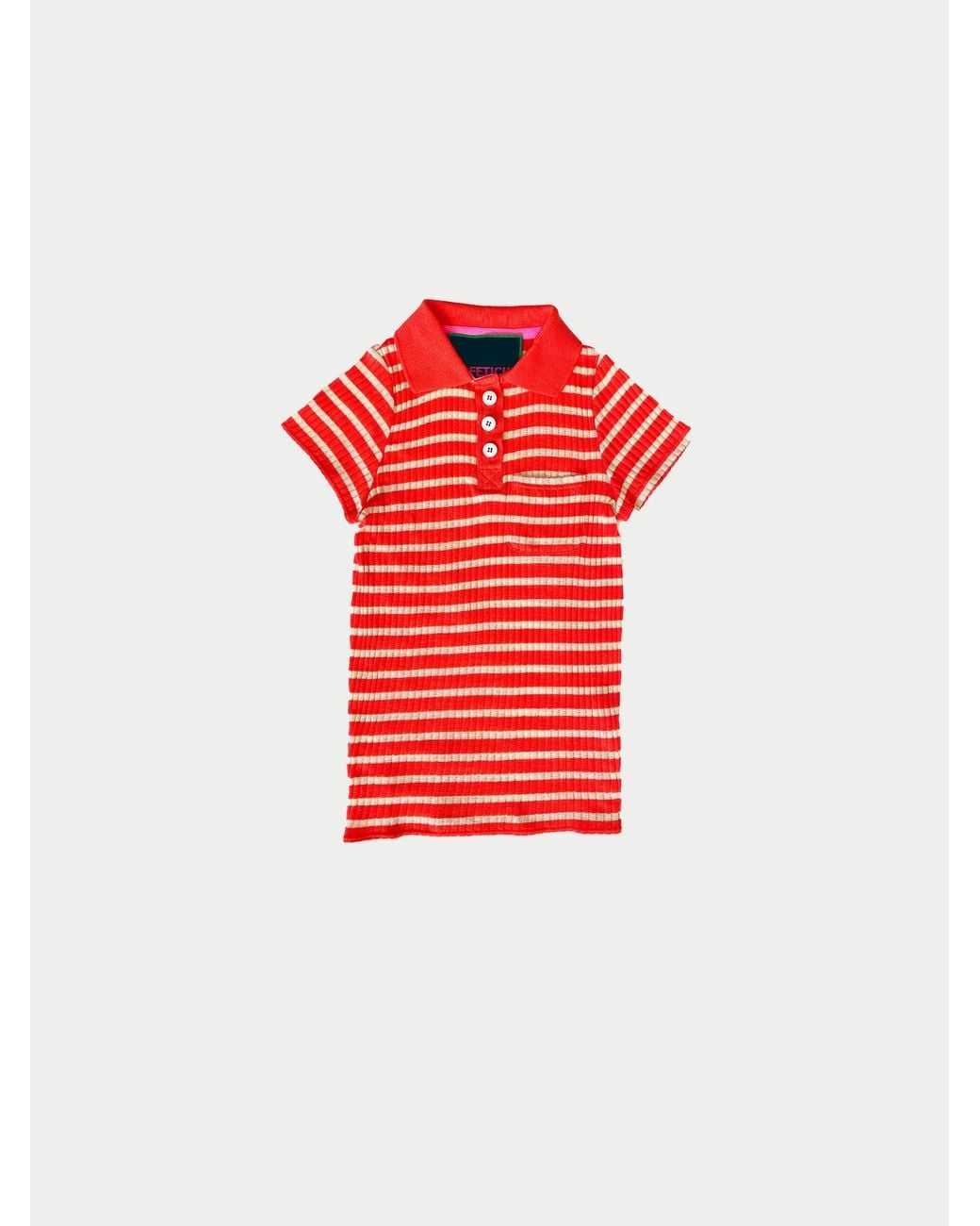 La Fetiche Blue Micka Striped Polo Top