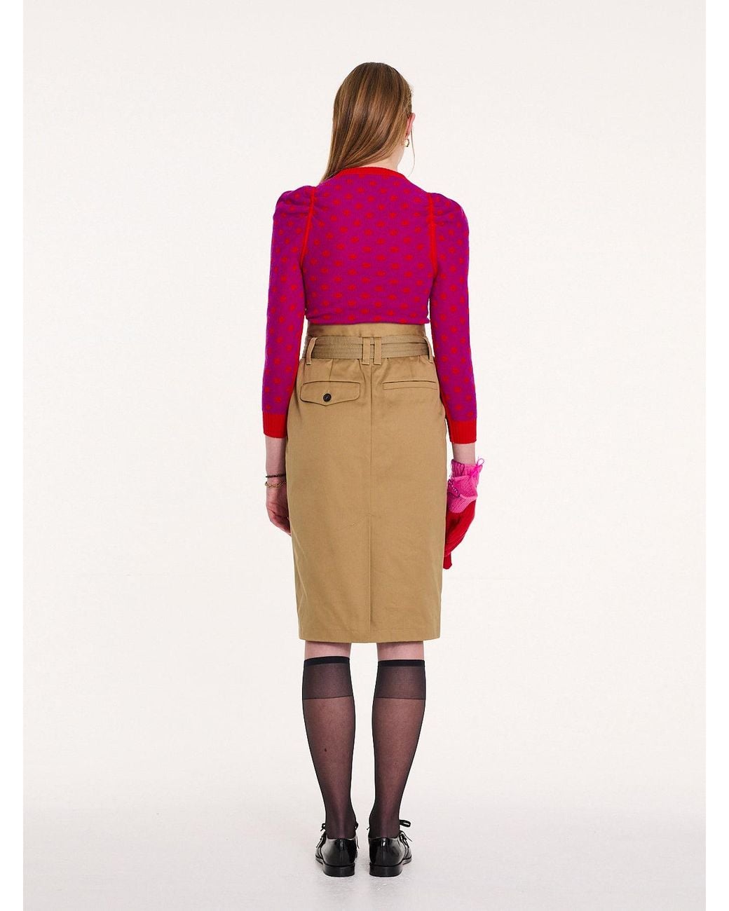 La Fetiche Red Hana Reversible V-Neck Sweater