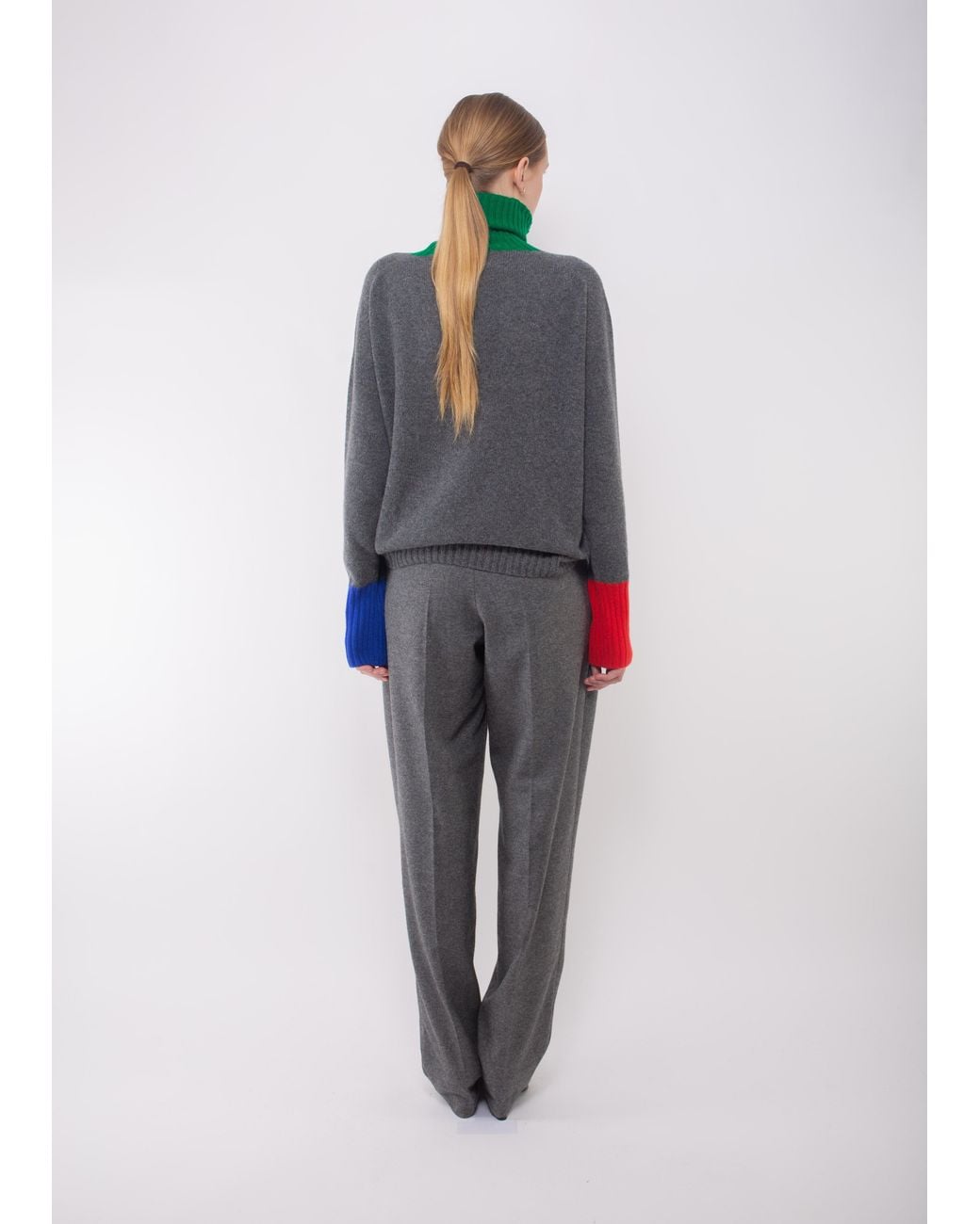 La Fetiche Gray Angela Pleated Trousers