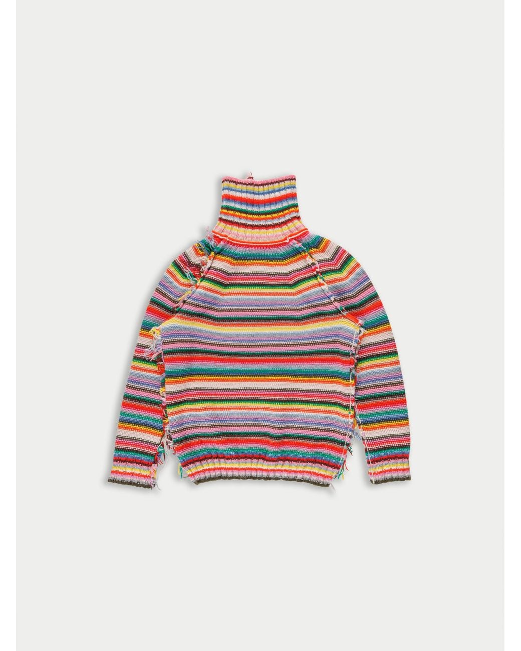 La Fetiche Red Solange Striped Polo Neck Sweater