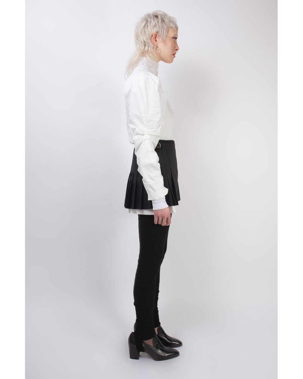 La Fetiche White Pixie Gathered Raglan Sleeve Blouse