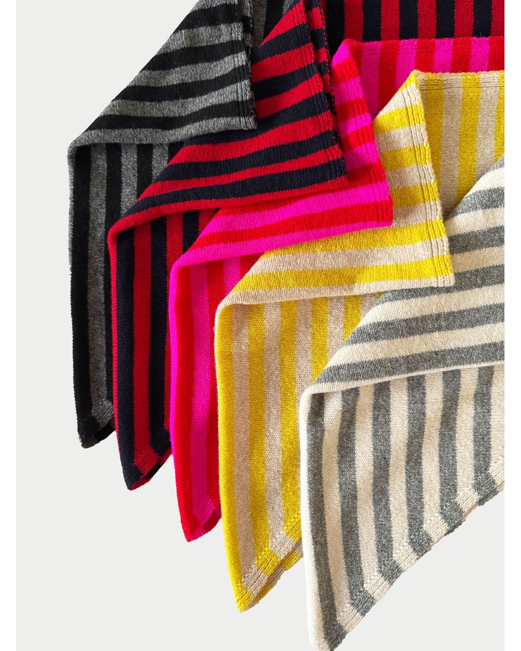 La Fetiche Pink Liva X Striped Triangle Scarf