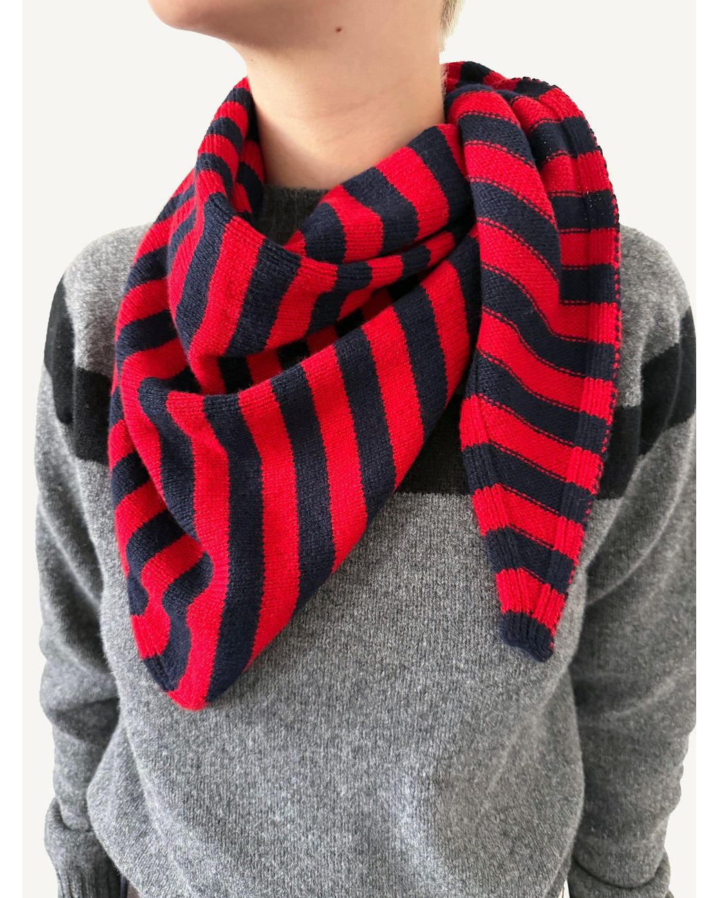 La Fetiche Pink Liva X Striped Triangle Scarf