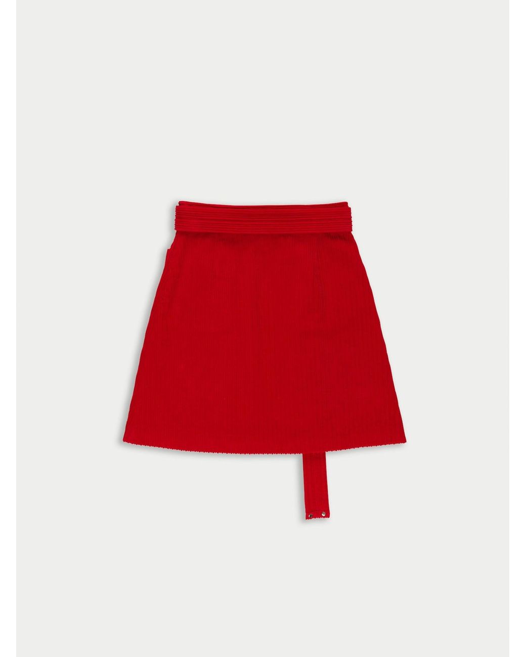 La Fetiche Red Zouzou Corduroy A-Line Skirt